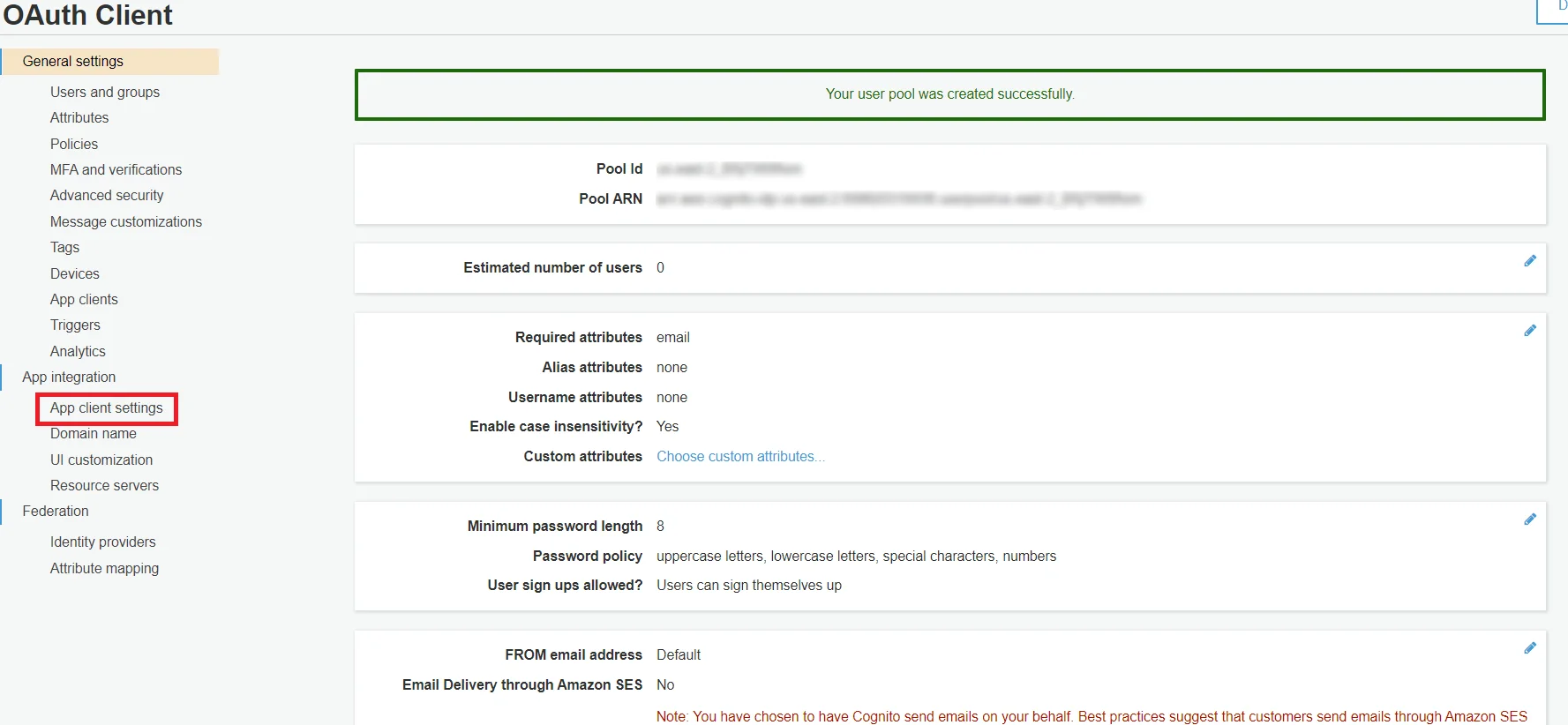 OAuth/OpenID/OIDC Single Sign On (SSO) - AWS Cognito App Details