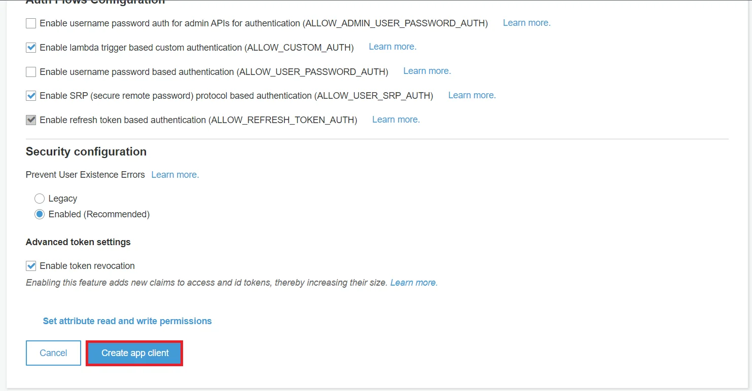 OAuth/OpenID/OIDC Single Sign On (SSO) - Create App Client