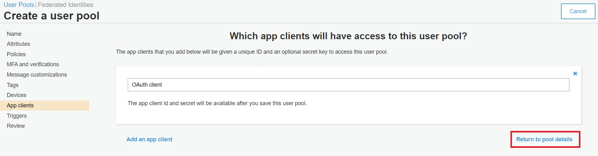 OAuth/OpenID/OIDC Single Sign On (SSO) - AWS Cognito Pool