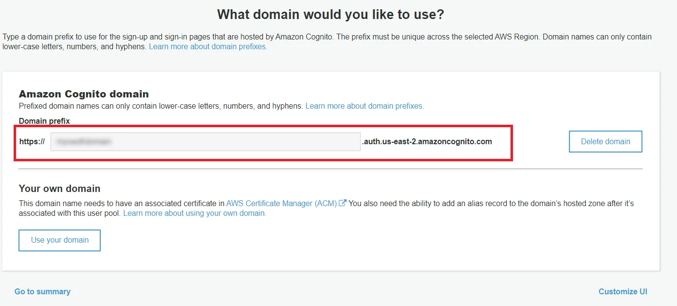 OAuth/OpenID/OIDC Single Sign On (SSO) - AWS Cognito Domain Name