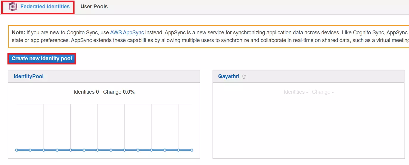 AWS cognito SSO Login : Select Identity Pool