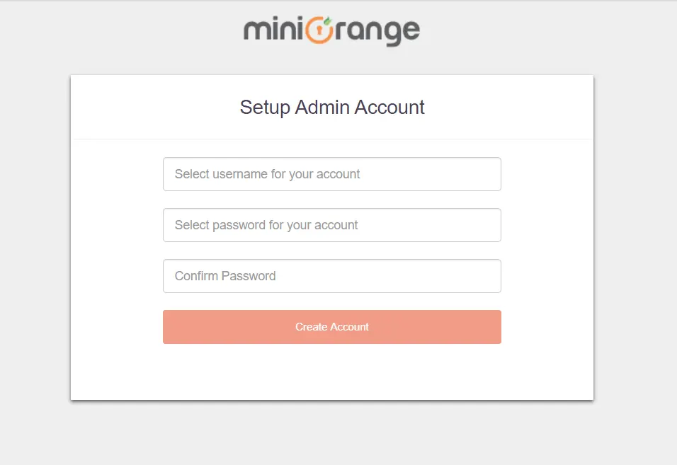 miniorange onpremise aws setup admin account