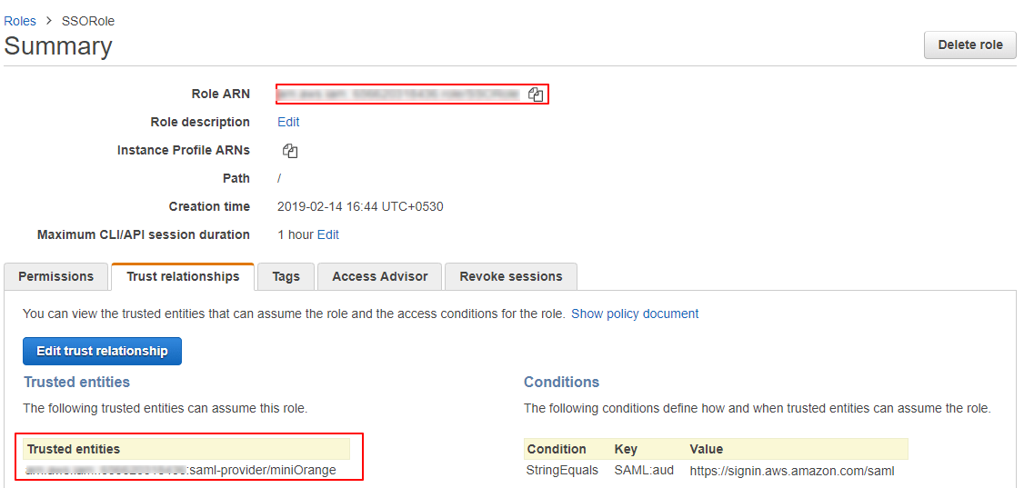 Amazon Web Services - AWS IAM SSO comma separated format role settings
