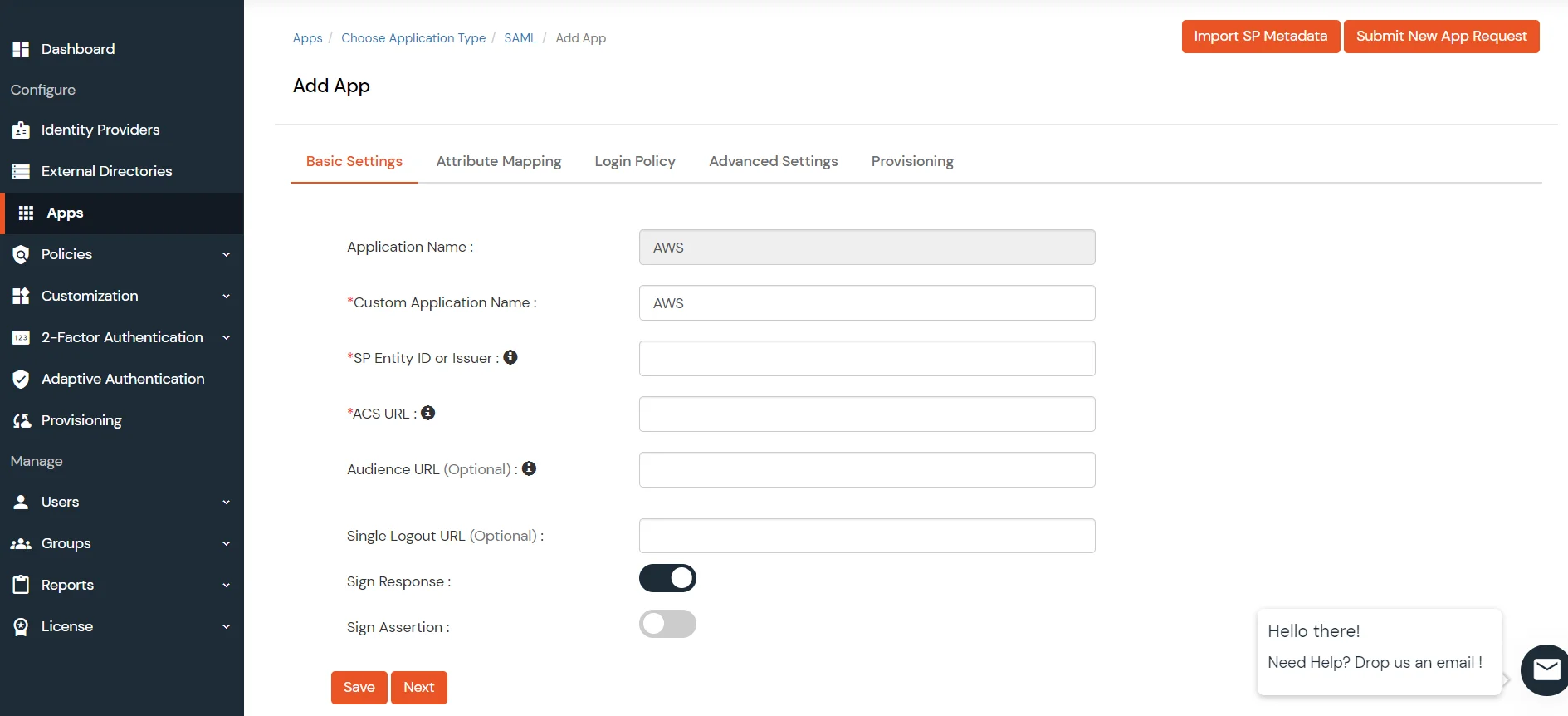 Configure AWS Single Sign-On (SSO)