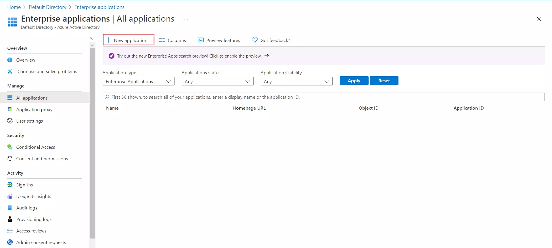 Azure AD as IDP : Adding New Application