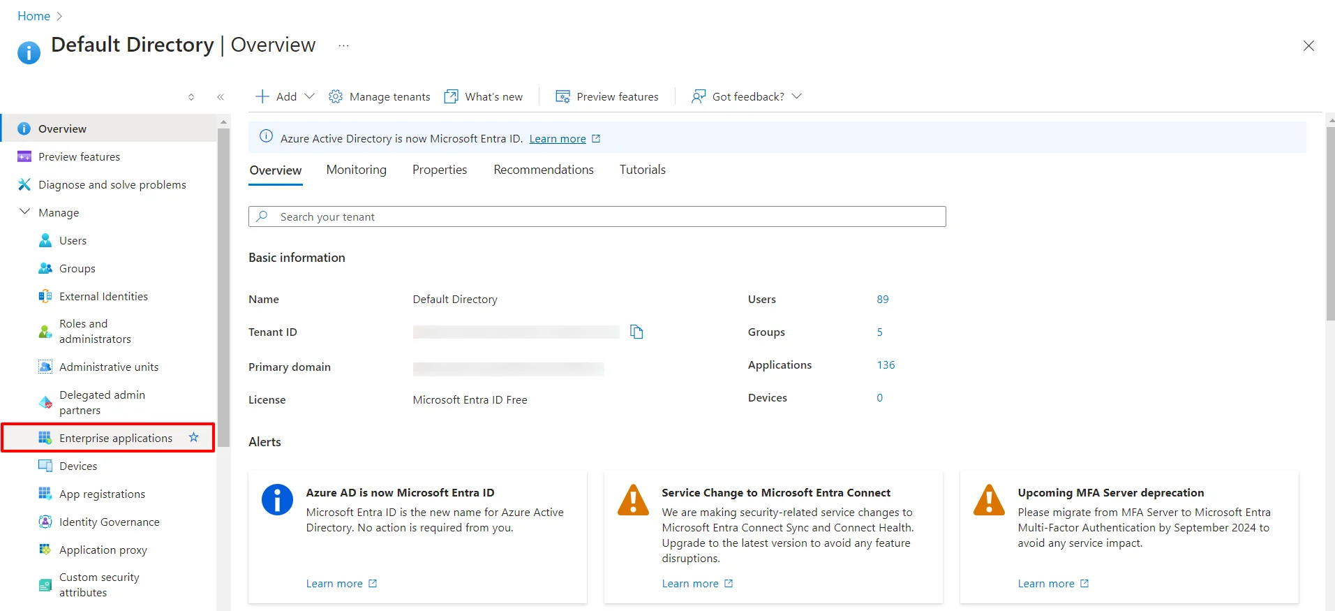 Azure AD as IDP : Enterprise Applications