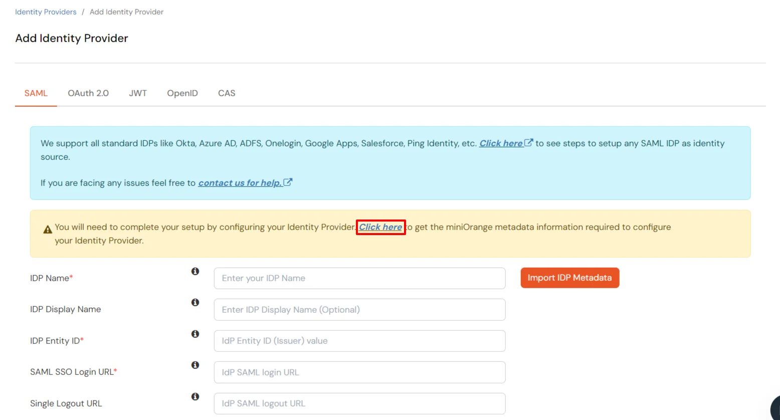 WSO2 as Identity Provider: Get miniorange metadata