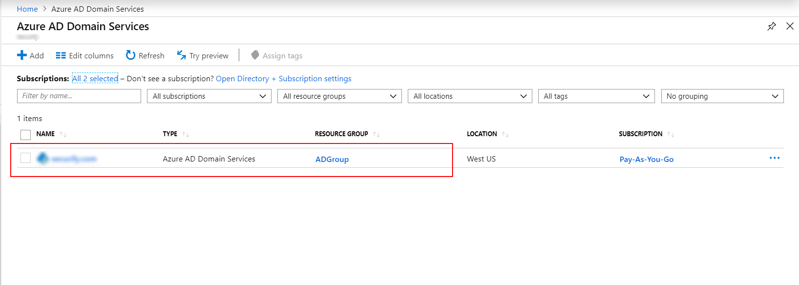 Azure AD Domain List