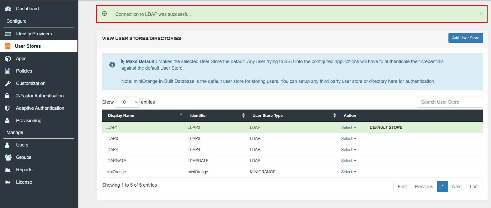 LDAPs connection to Azure AD Successful