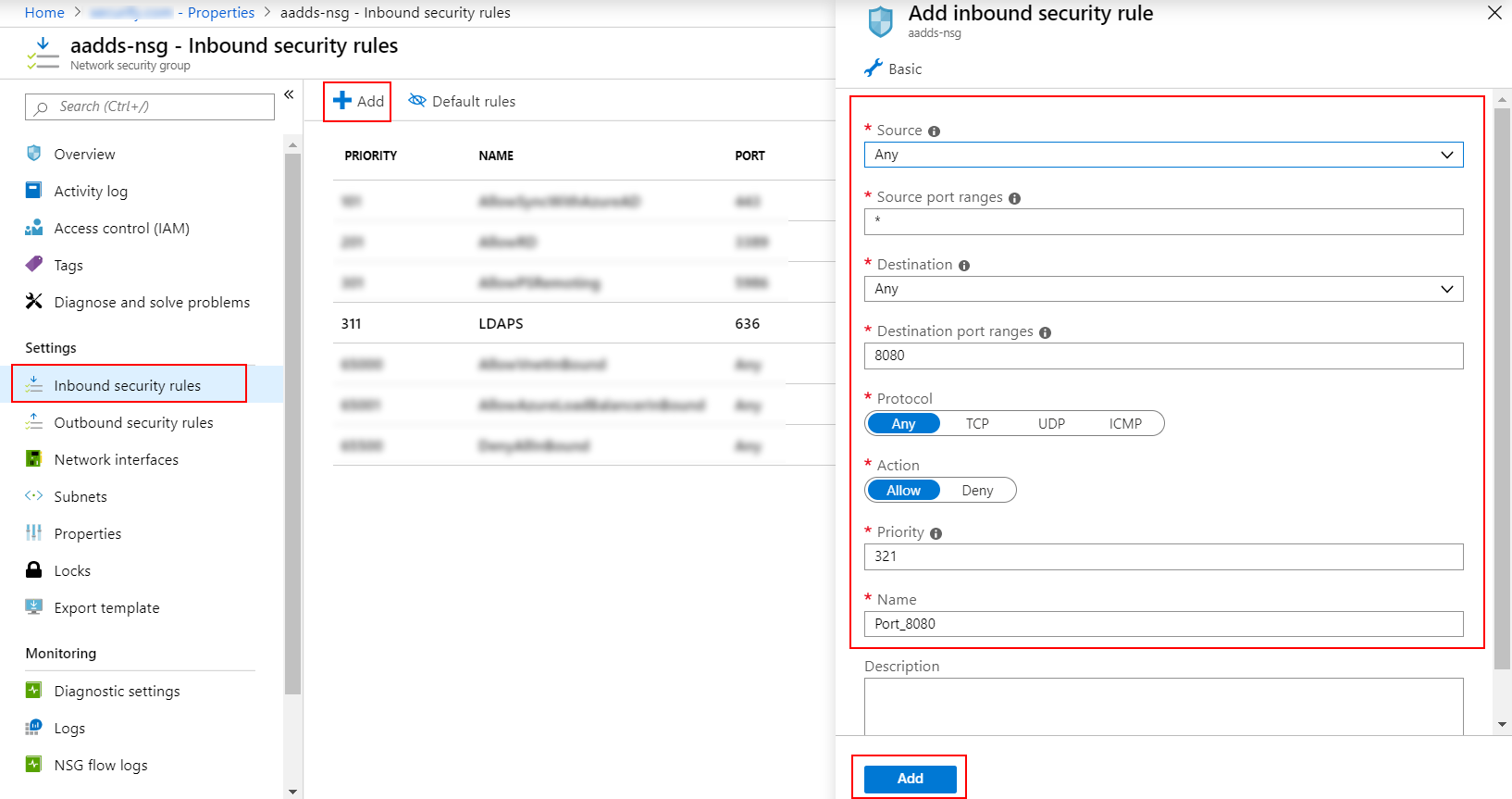 Azure AD Security Rules