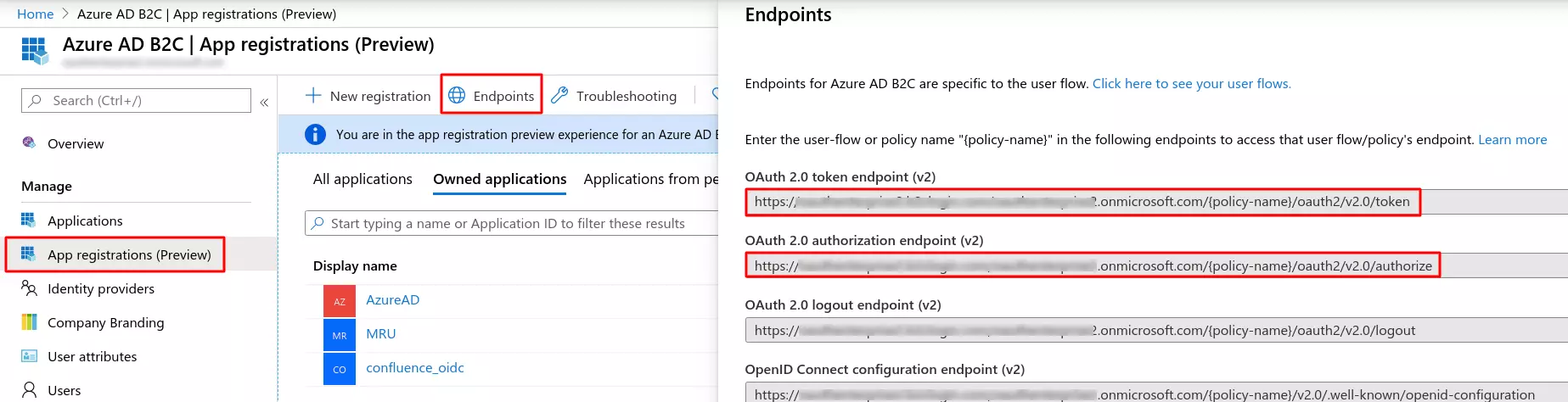 Azure b2c sso : azure-b2c-endpoints