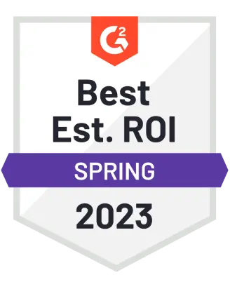 G2 badge: Best ROI 2023