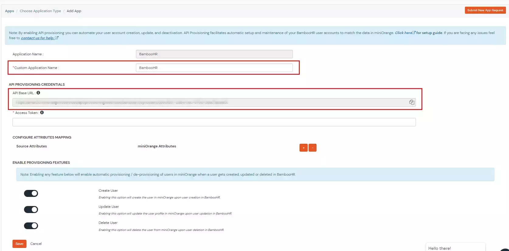 BambooHR Provisioning : Provisioning setup