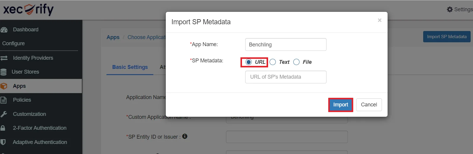 Benchling Single Sign-On (SSO) Upload SP Metadata File in miniOrange Dashboard