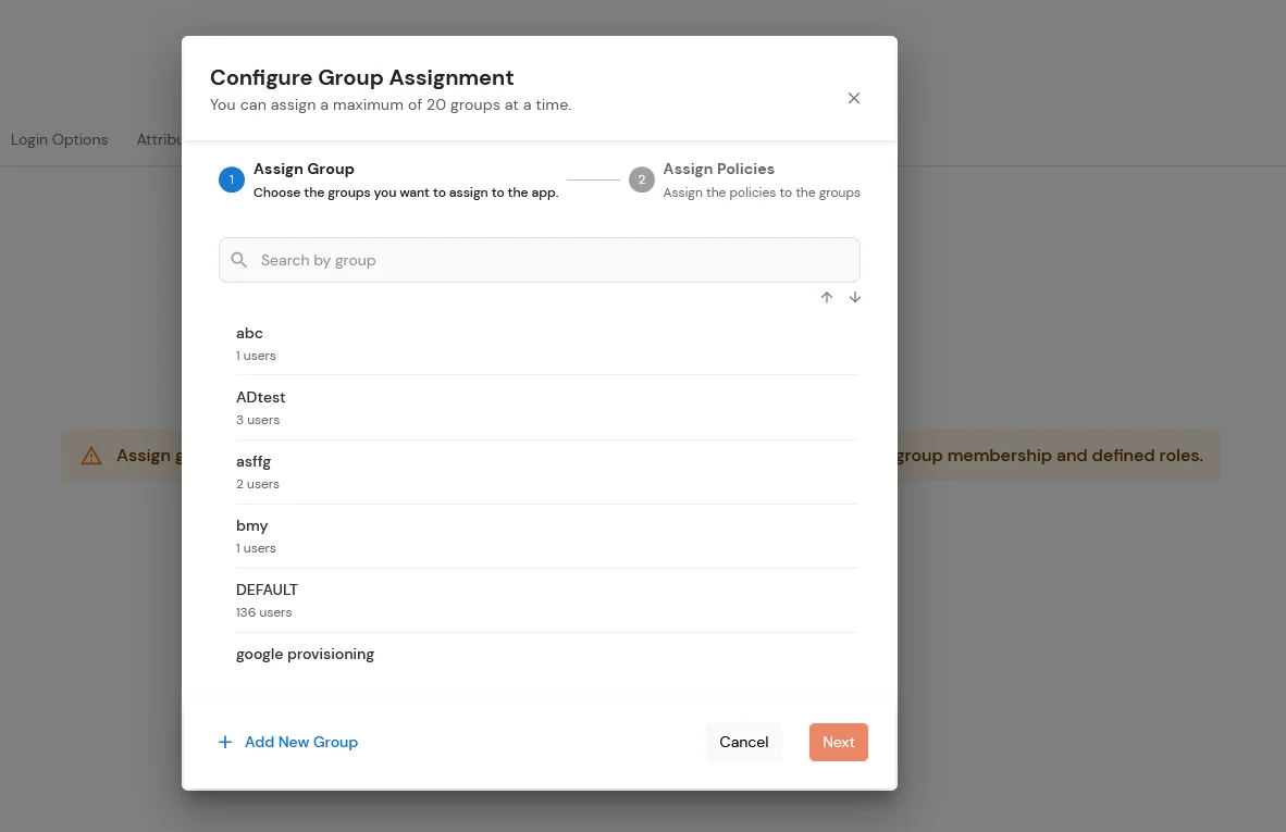 BigCommerce Single Sign-On (SSO): Assign Group