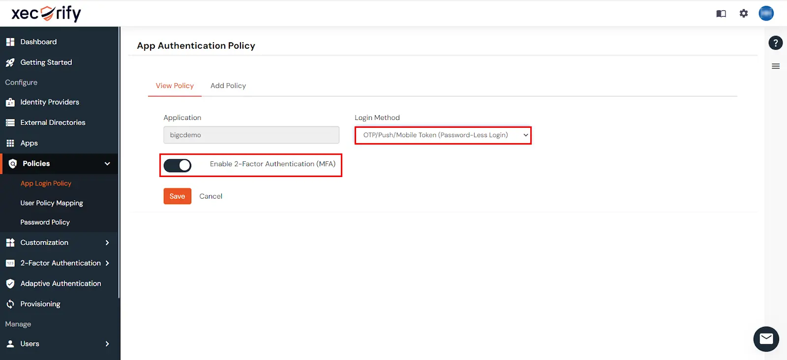 BigCommerce Passwordless login: Edit BigCommerce Policy