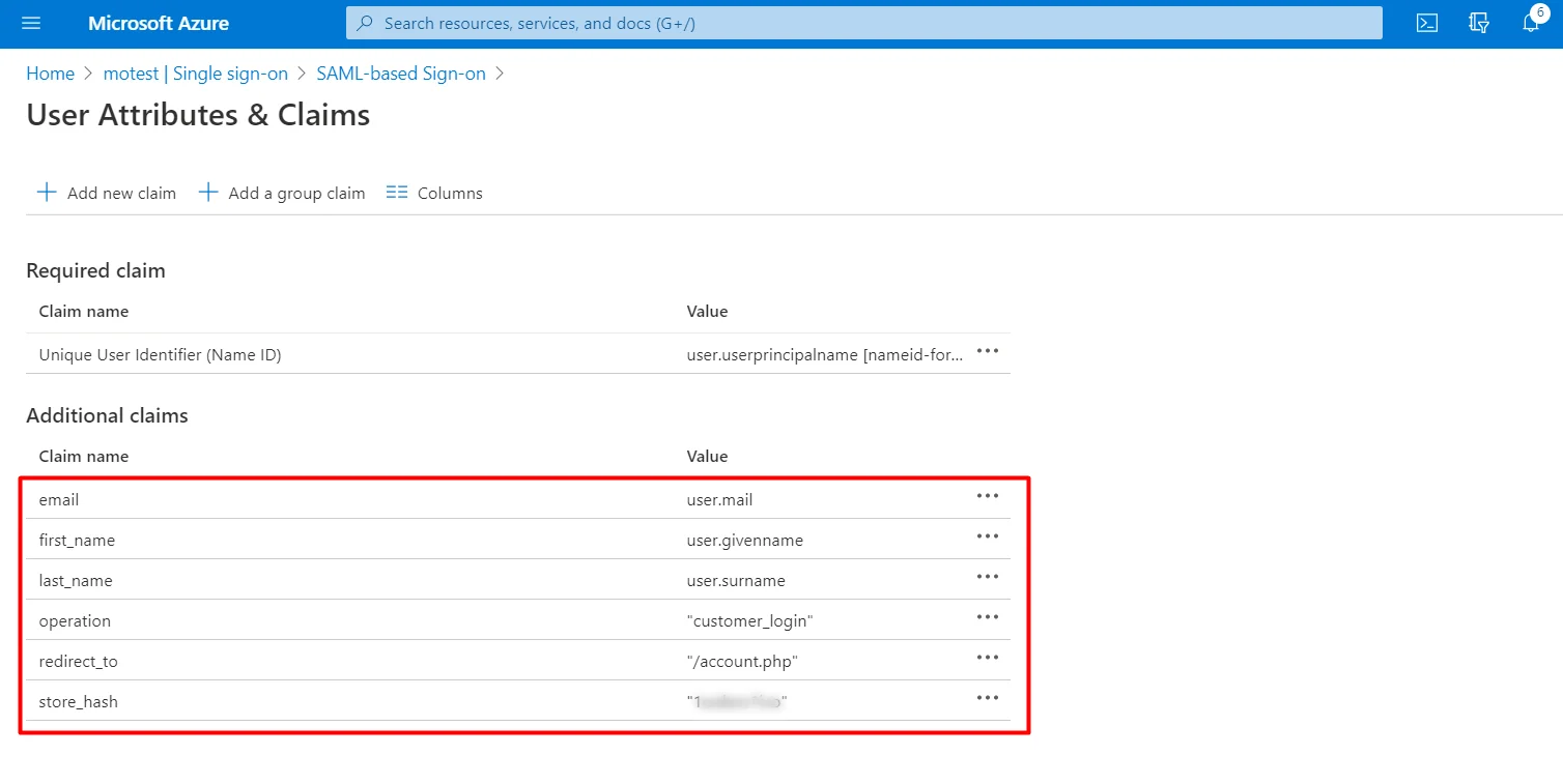 BigCommerce Single Sign-On (SSO): send-configured-attributes
