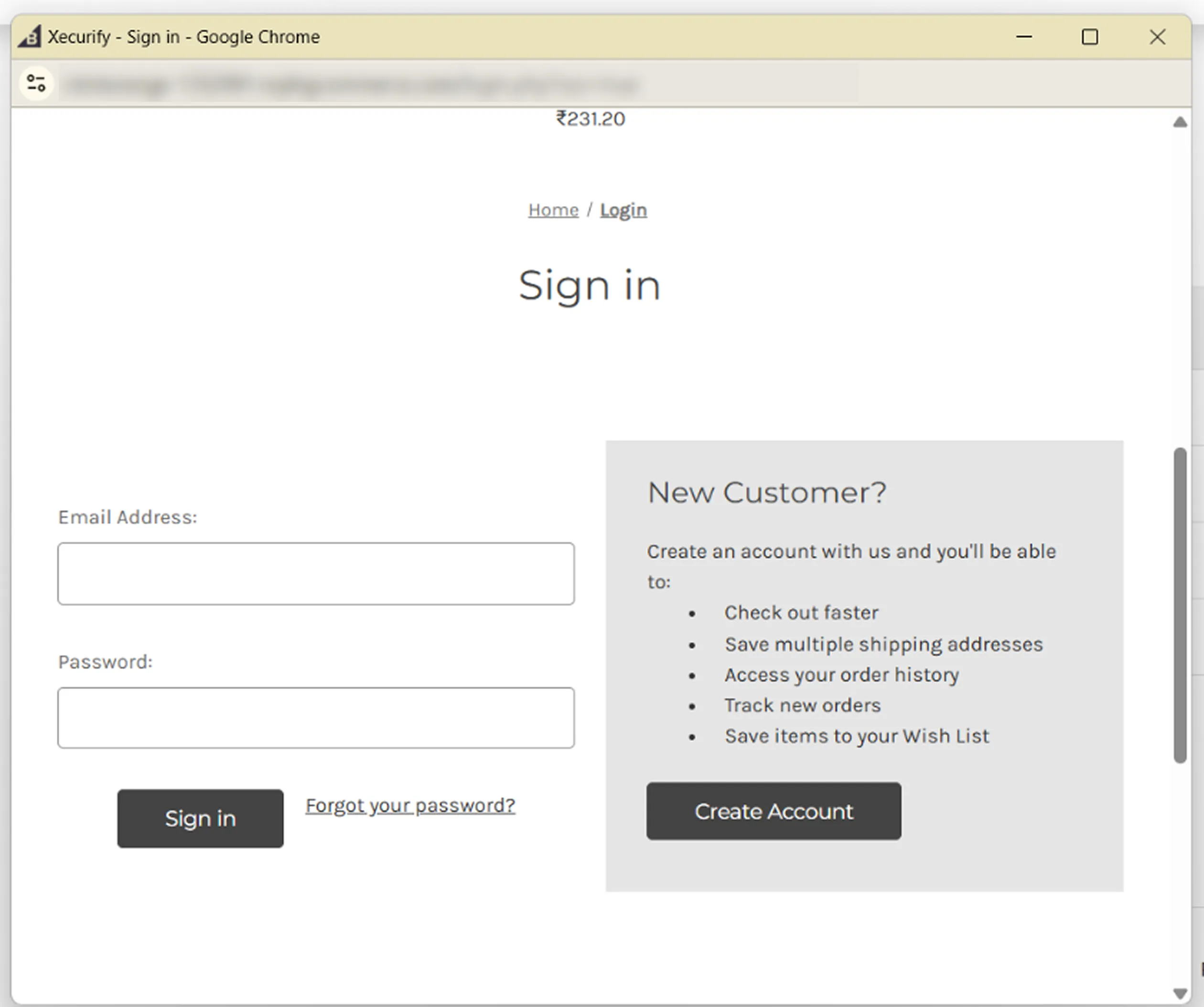 BigCommerce IDP - Create Account