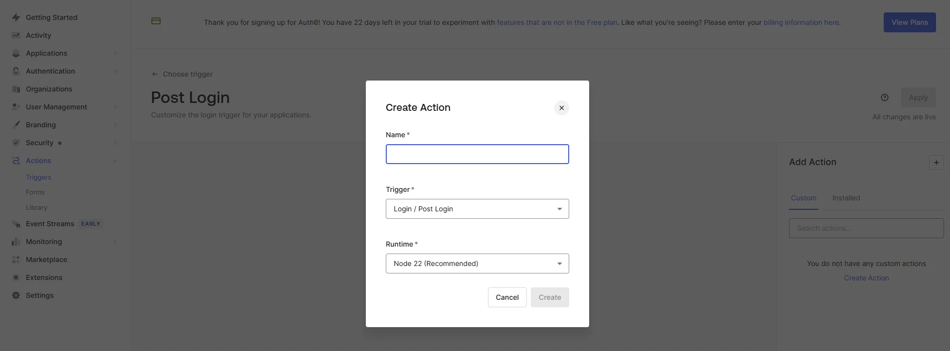 BigCommerce Single Sign-On (SSO) Go to Add action and create action