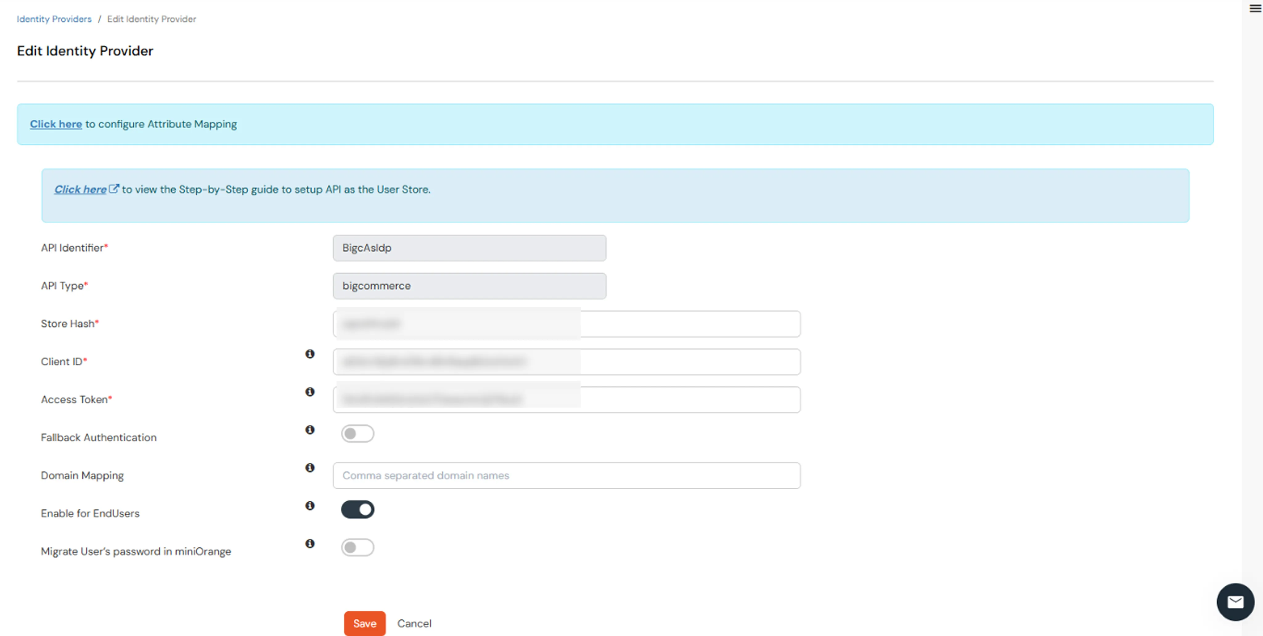 BigCommerce IDP - Edit Identity PRovider