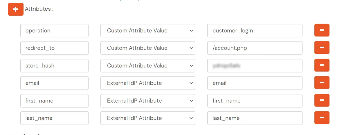 BigCommerce 2FA: Attribute Mapping