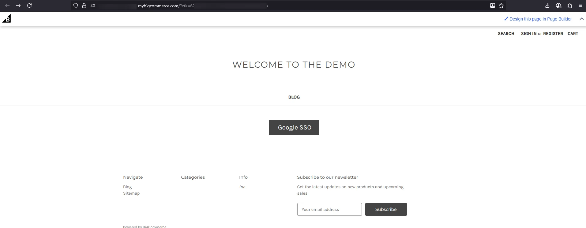 BigCommerce Single Sign-On (SSO): Go back to Storefront and see the button
