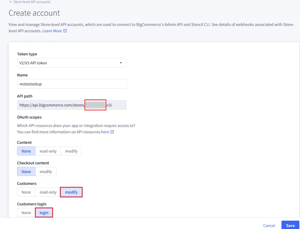 BigCommerce B2B Social Login SSO:: API Path