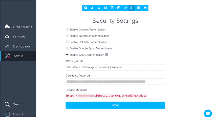 Bime Single Sign On (sso) admin panel