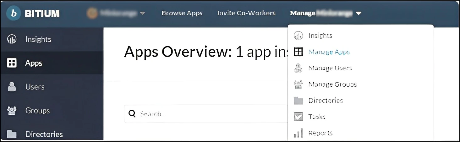 Bitium as ID: Manage apps