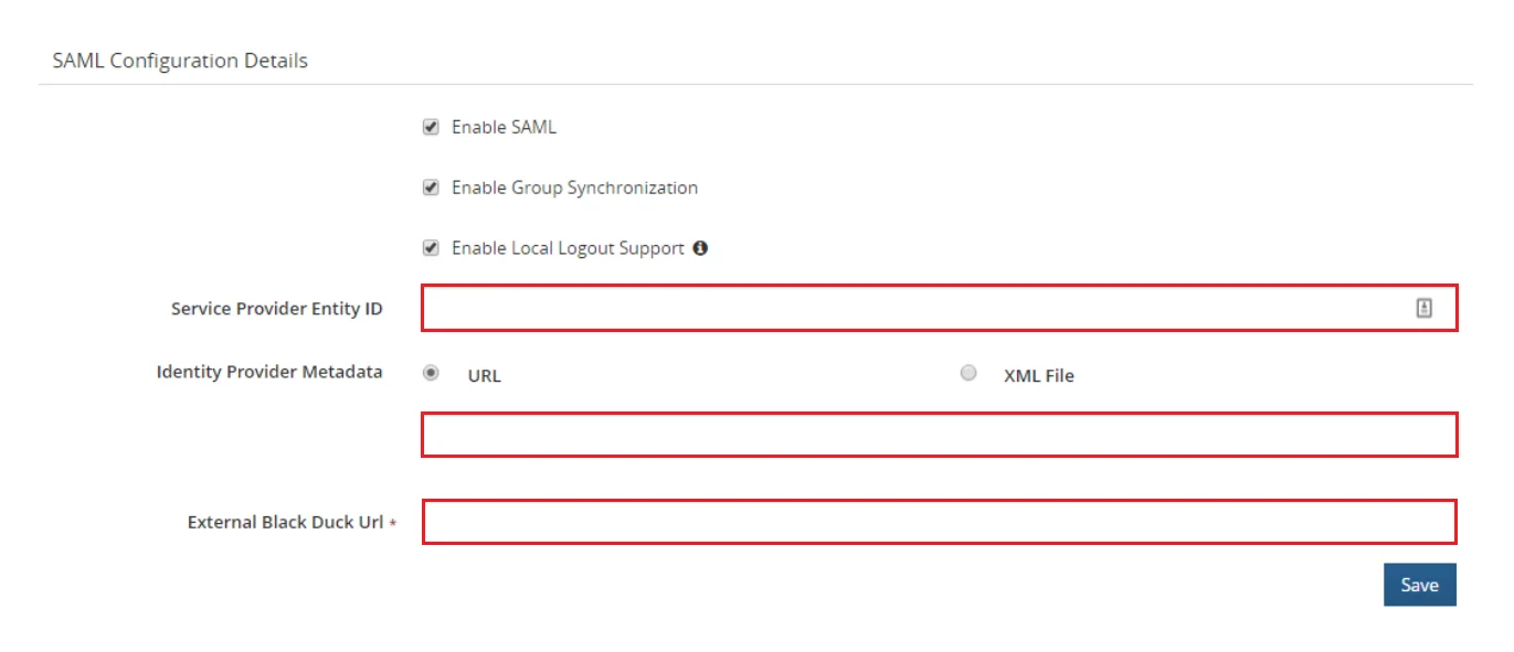 Configure Black Duck Single Sign-On (SSO): Black Duck SAML Configuration