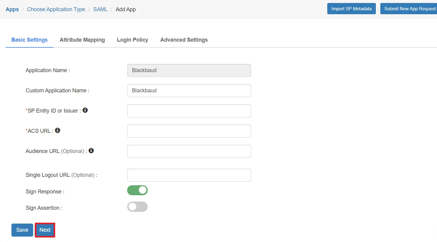 Configure Blackbaud Single Sign-On (SSO)