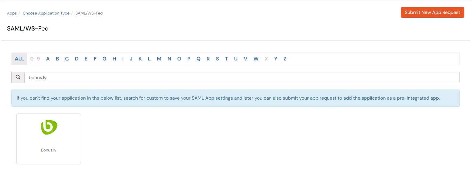 Bonusly Single Sign-On (SSO) manage apps