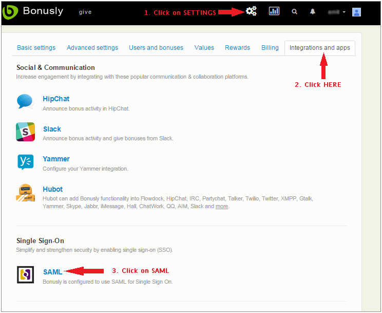 bonusly sso configuration