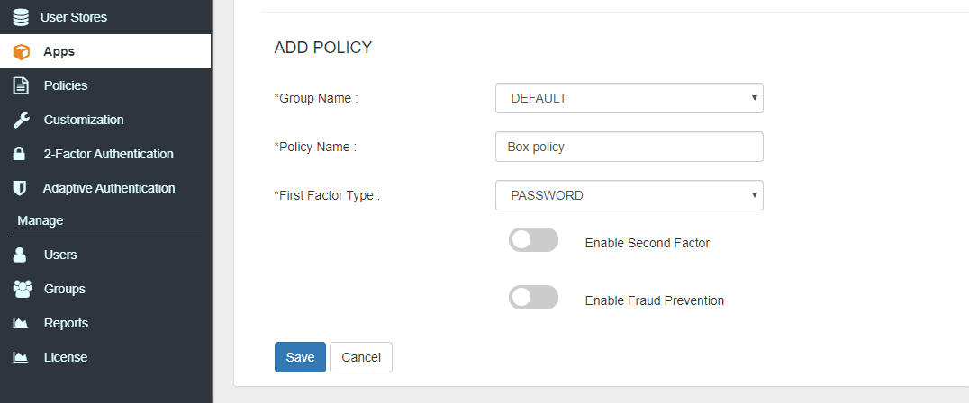 Box Single Sign On (sso) add policy