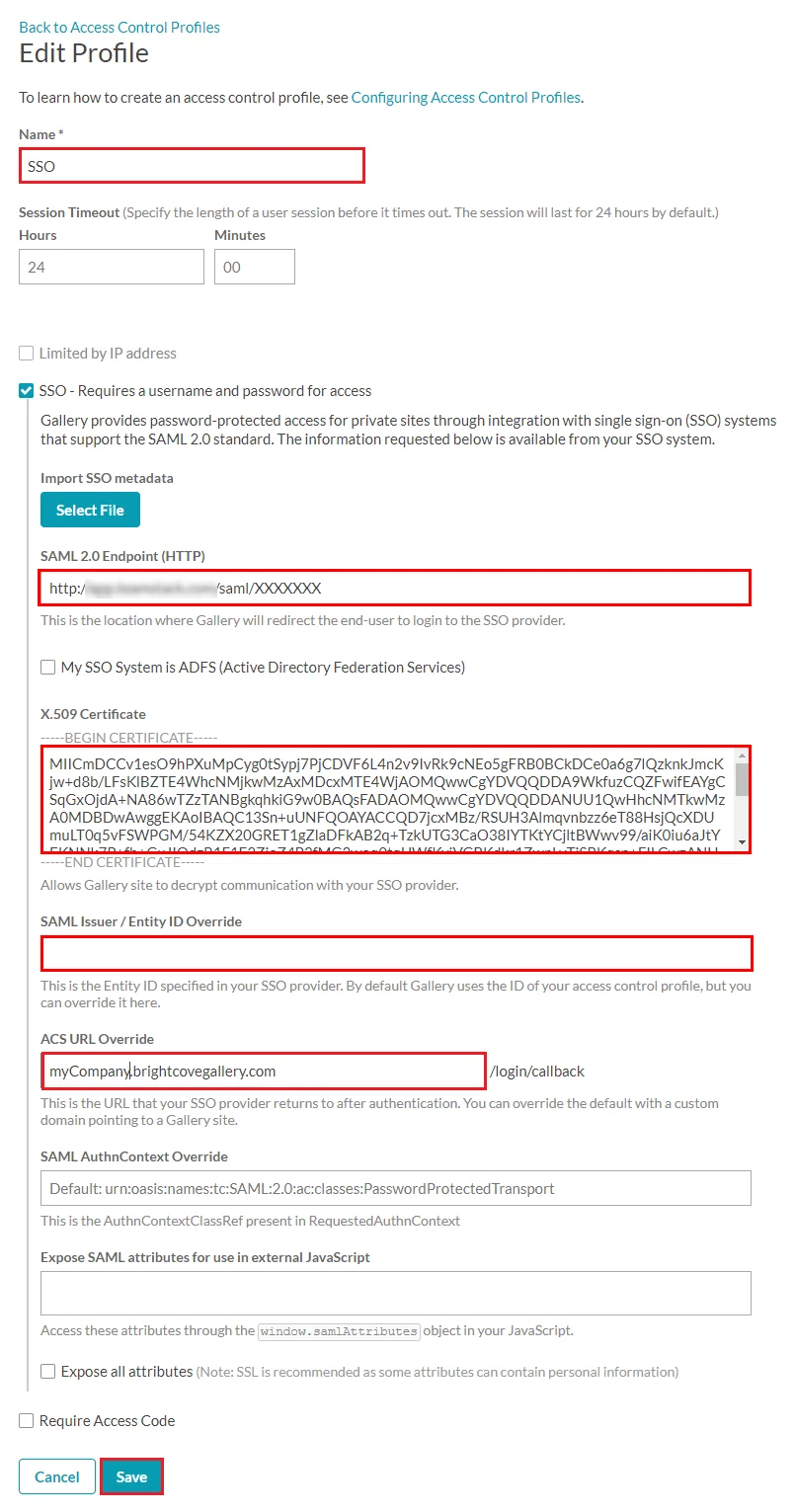 Brightcove Single Sign-On (sso) Setup SSO in Brightcove Dashboard