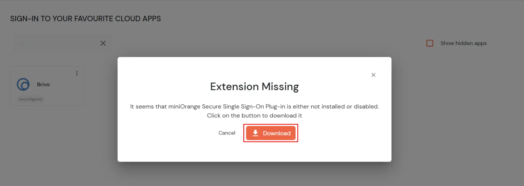 Brivo Single Sign-On (SSO) Download Extension