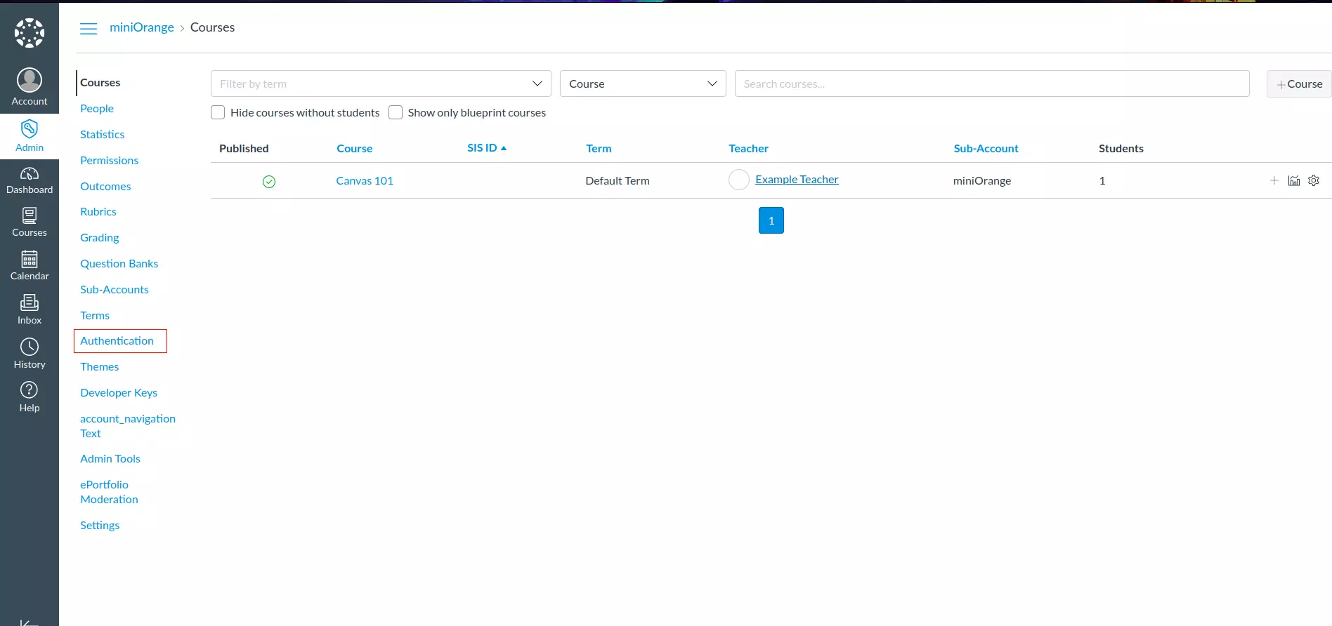 Canvas Single Sign On (SSO) authentication