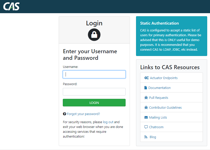 CAS server identity provider