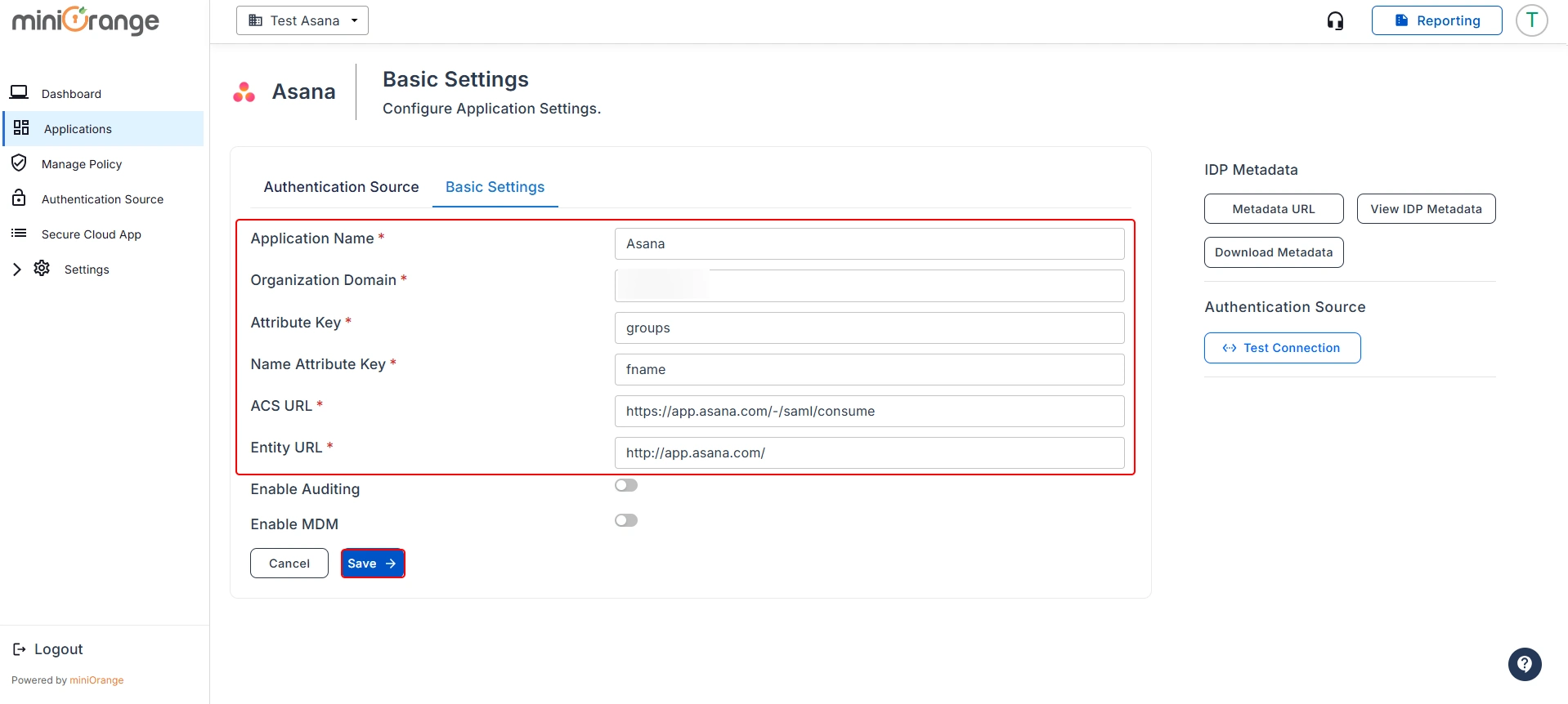 Asana workspace security create group