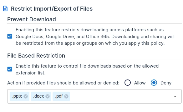 CASB File Sharing Restriction Policy Configuration for Google Drive Security