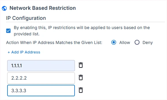 Google Network IP Restriction- CASB Group Settings