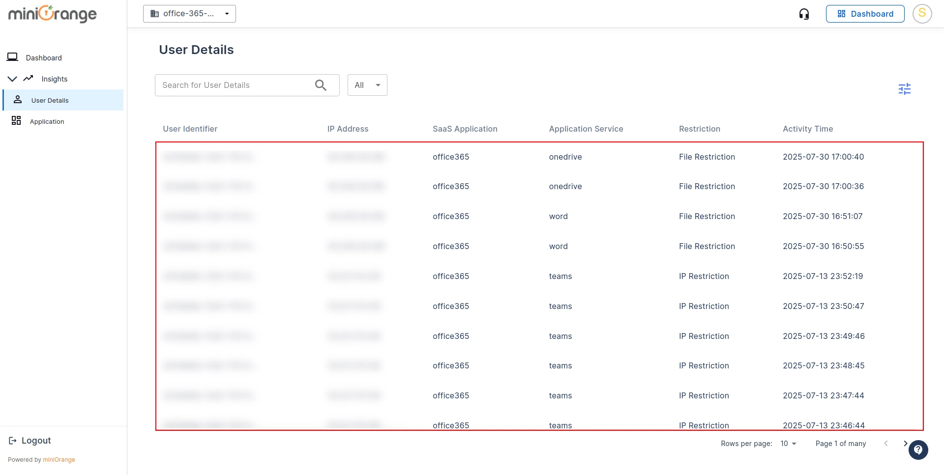 OneDrive and SharePoint File Restriction-CASB User Activity Monitoring and Audit Logs