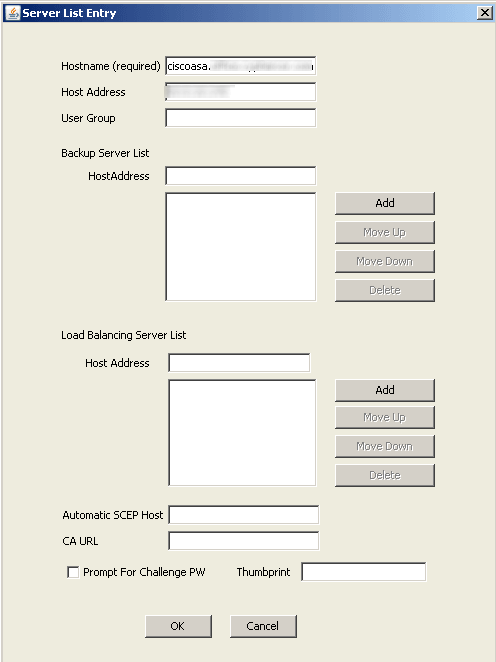 Cisco AnyConnect VPN 2FA two-factor authentication radius client : server filling