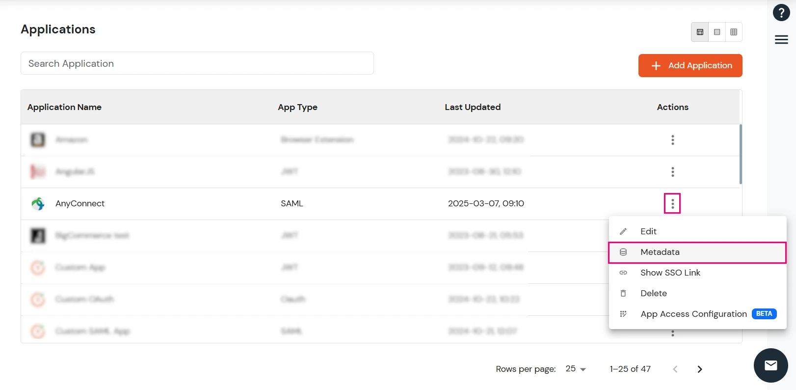 AnyConnect Single Sign On (sso) Select Metadata