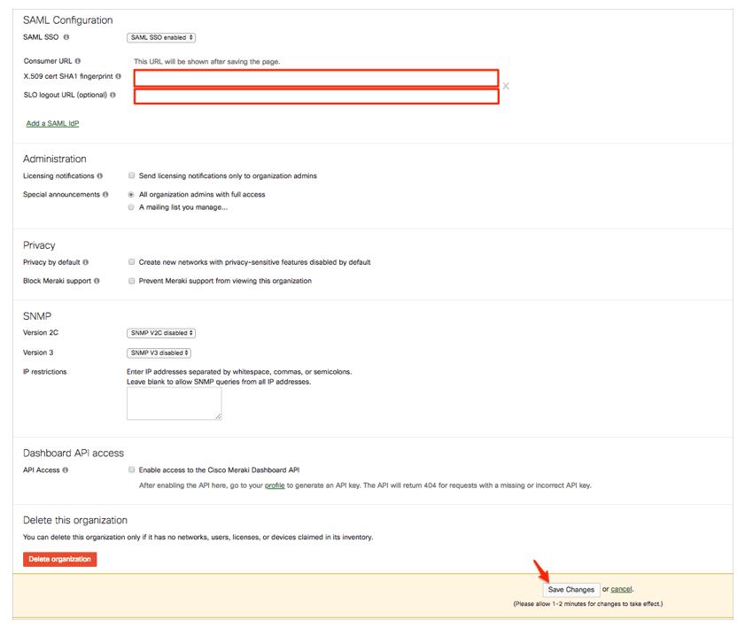 Cisco Meraki Single Sign On (sso) add policy