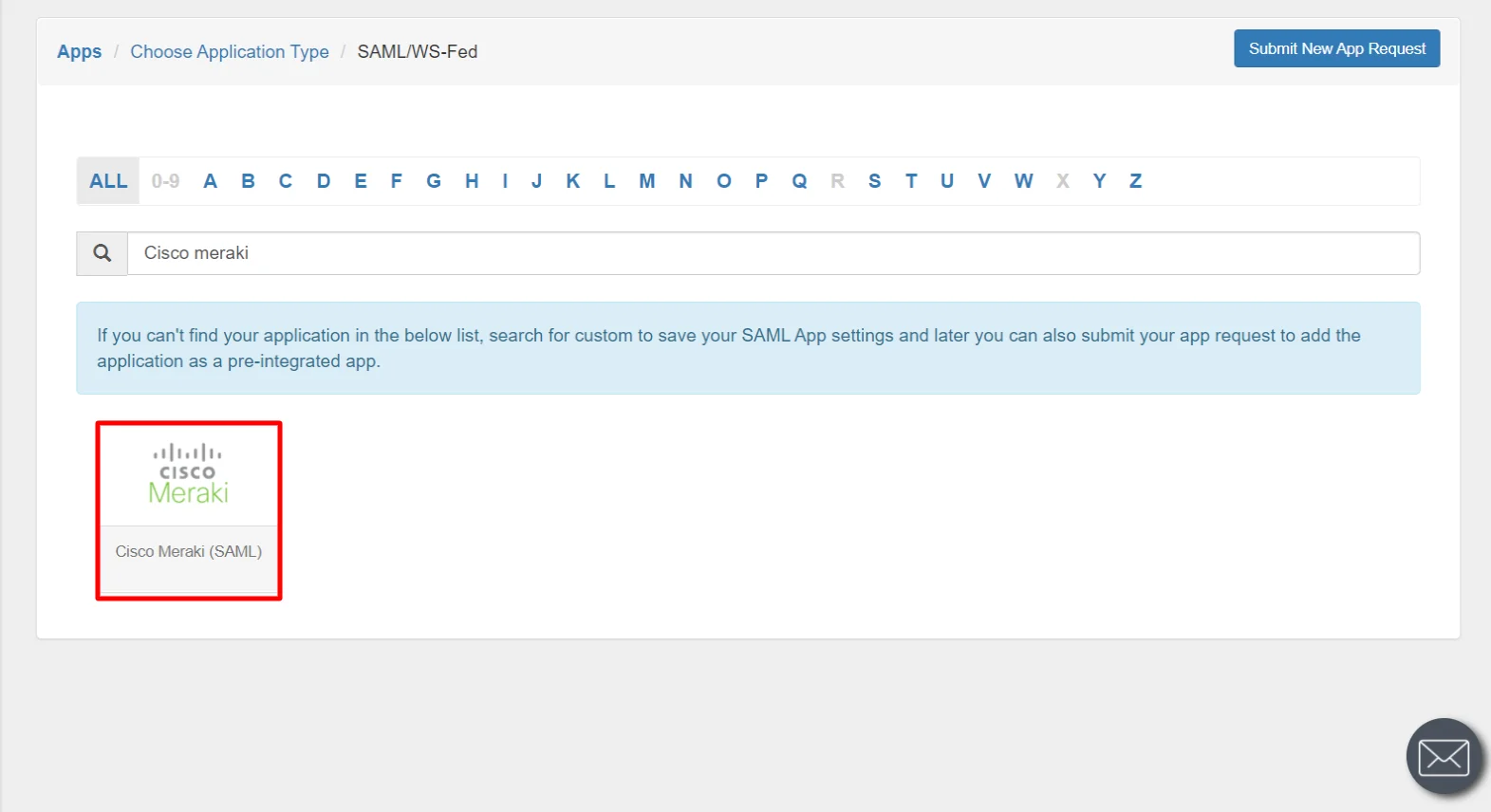 Cisco Meraki Single Sign-On (SSO) manage apps