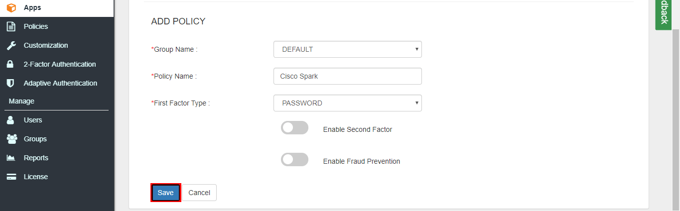 Cisco Spark Platform saml policy