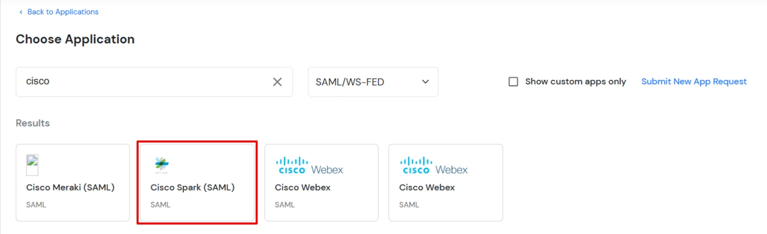 Cisco Spark Platform  Single Sign-On (SSO) manage apps