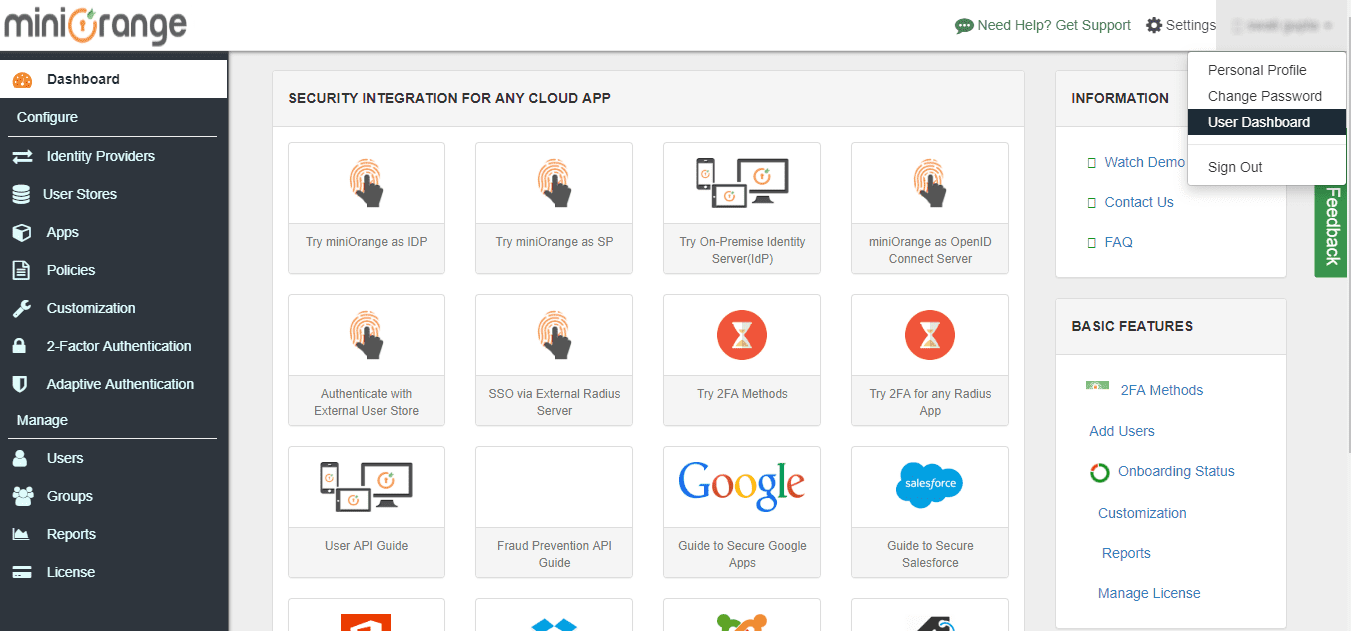Cisco Webex saml user dashboard