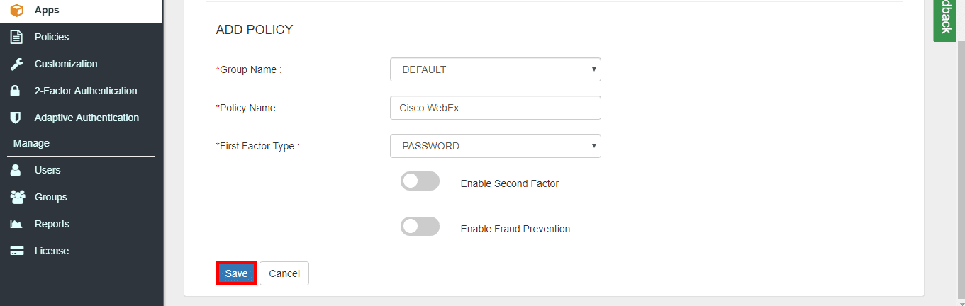 Cisco Webex Single Sign On (sso) saml policy